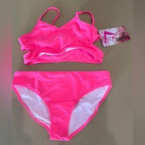 Kanu Vibrant Pink Bikini Set with Racerback Top Youth
